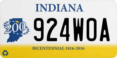 IN license plate 924WOA