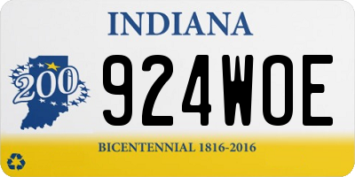 IN license plate 924WOE