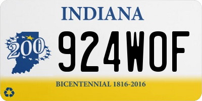 IN license plate 924WOF