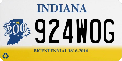 IN license plate 924WOG