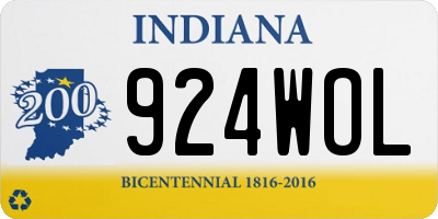 IN license plate 924WOL