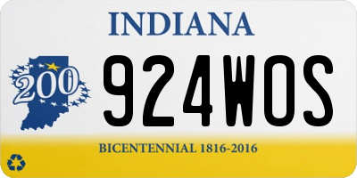 IN license plate 924WOS