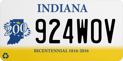 IN license plate 924WOV