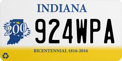 IN license plate 924WPA