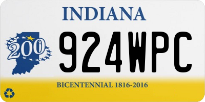 IN license plate 924WPC