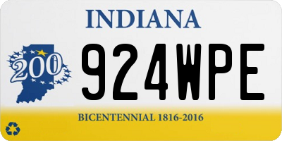 IN license plate 924WPE