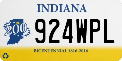IN license plate 924WPL
