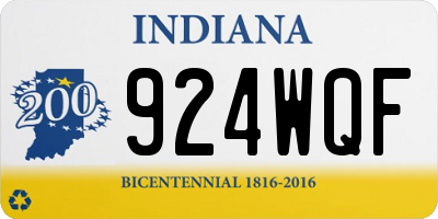 IN license plate 924WQF
