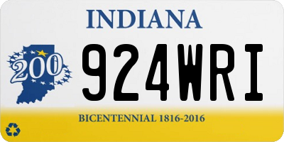 IN license plate 924WRI