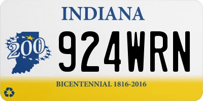 IN license plate 924WRN