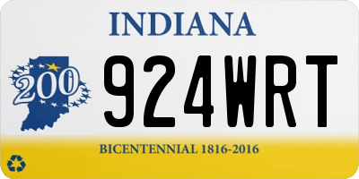 IN license plate 924WRT