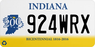 IN license plate 924WRX