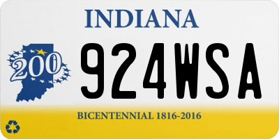 IN license plate 924WSA