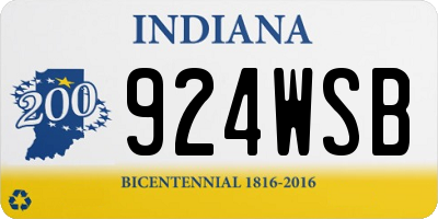 IN license plate 924WSB