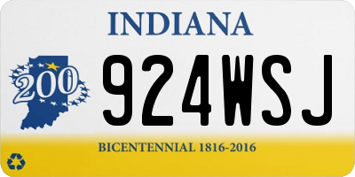 IN license plate 924WSJ