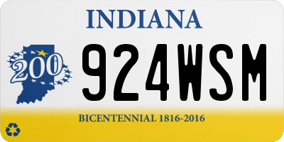 IN license plate 924WSM