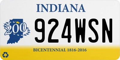 IN license plate 924WSN