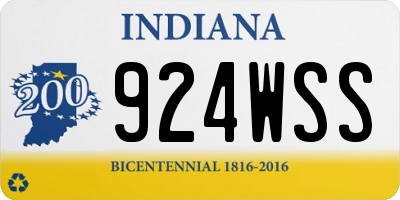 IN license plate 924WSS