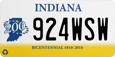 IN license plate 924WSW