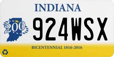 IN license plate 924WSX