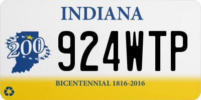 IN license plate 924WTP