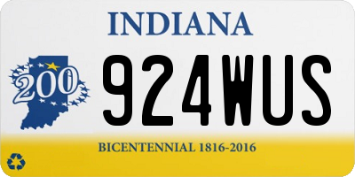 IN license plate 924WUS