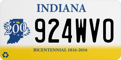 IN license plate 924WVO