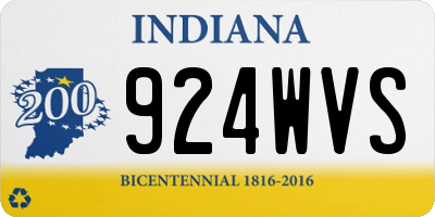 IN license plate 924WVS