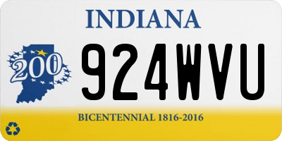 IN license plate 924WVU