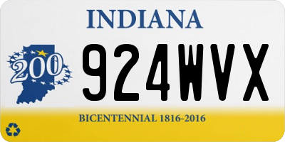 IN license plate 924WVX