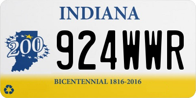 IN license plate 924WWR