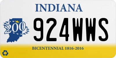 IN license plate 924WWS