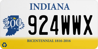 IN license plate 924WWX