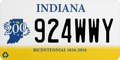 IN license plate 924WWY