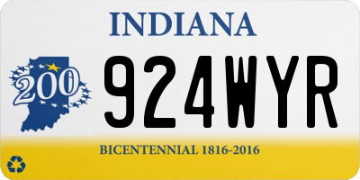 IN license plate 924WYR