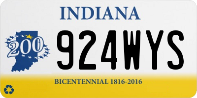 IN license plate 924WYS