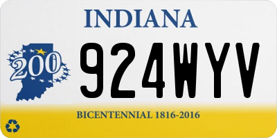IN license plate 924WYV