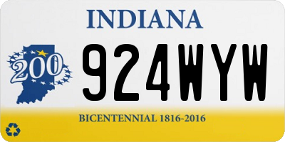 IN license plate 924WYW