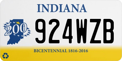 IN license plate 924WZB
