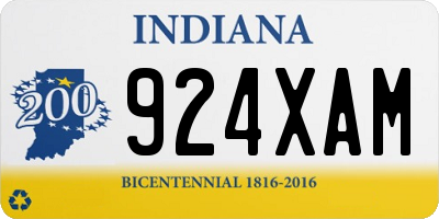 IN license plate 924XAM