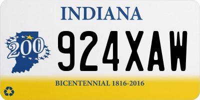 IN license plate 924XAW