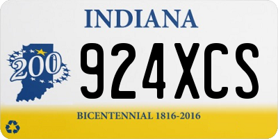 IN license plate 924XCS