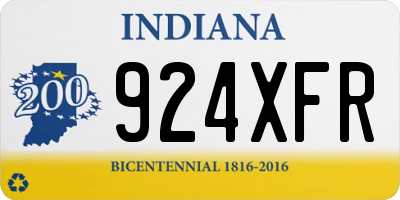 IN license plate 924XFR