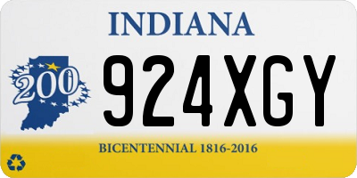 IN license plate 924XGY