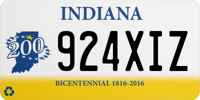 IN license plate 924XIZ