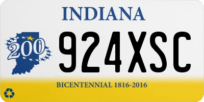 IN license plate 924XSC