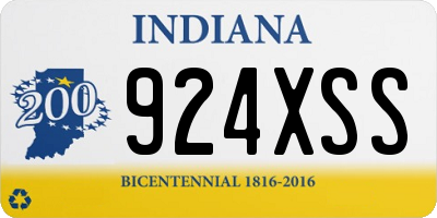 IN license plate 924XSS
