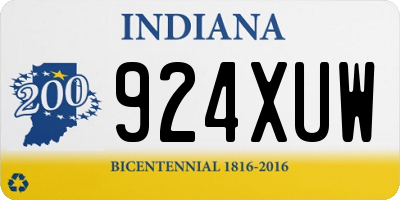 IN license plate 924XUW