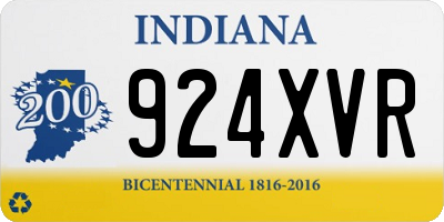 IN license plate 924XVR