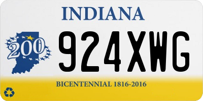 IN license plate 924XWG